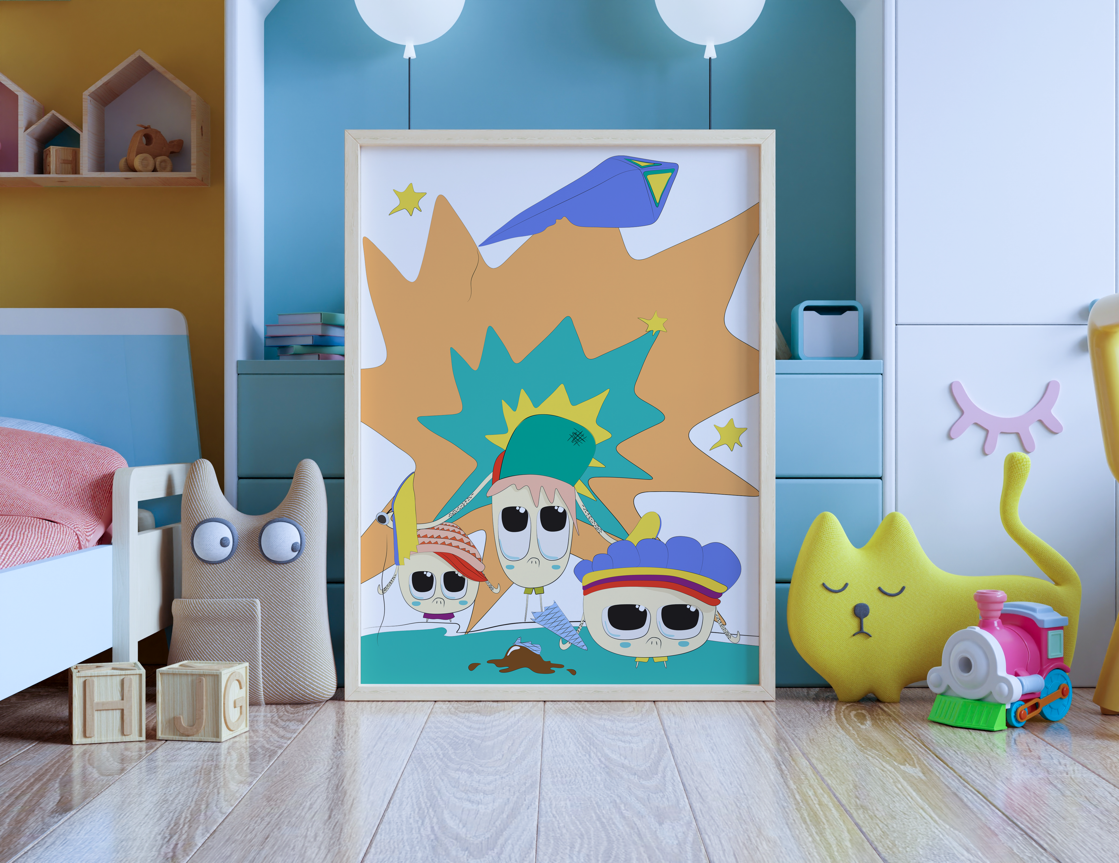 Grumps Printable Illustration / Kids Wall Art Bespoke Decor/ Digital Prints